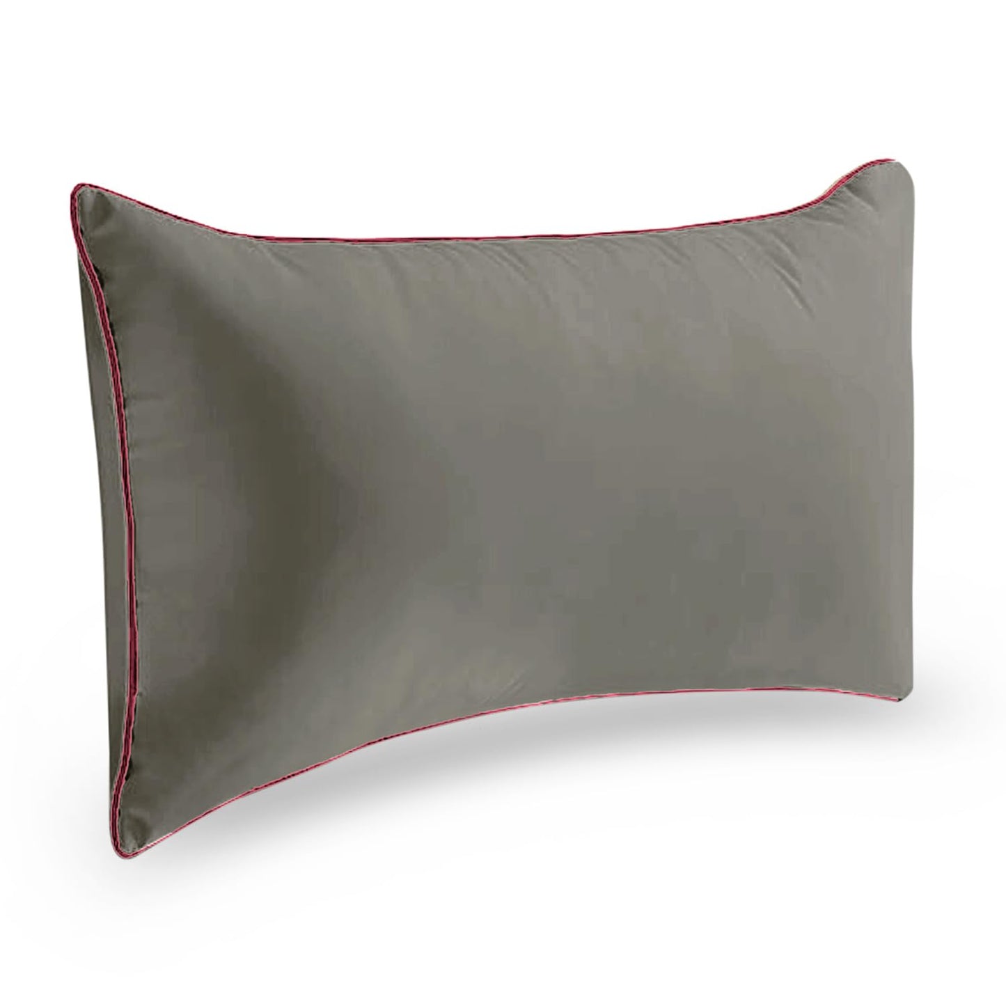 StylizShades Cotton Velvet Cushion Covers, Decorative Throw Pillow Cover for Living Room Couch/Sofa - Grey-Crimson Glory