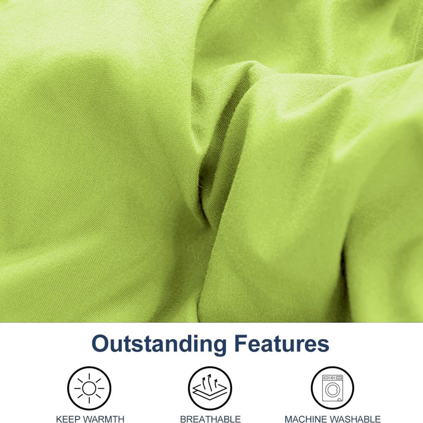 Microfiber Reversible All Seasons Quilt Blanket, AC Comforter for Double Bed, Lime Green & Yellow