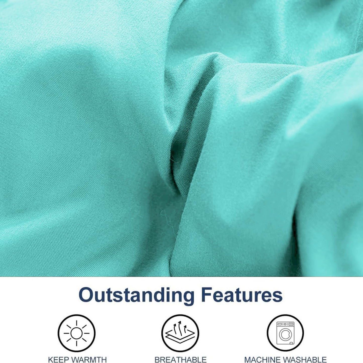 Microfiber Reversible All Seasons Quilt Blanket, AC Comforter for Double Bed, Turquoise & Lime Green