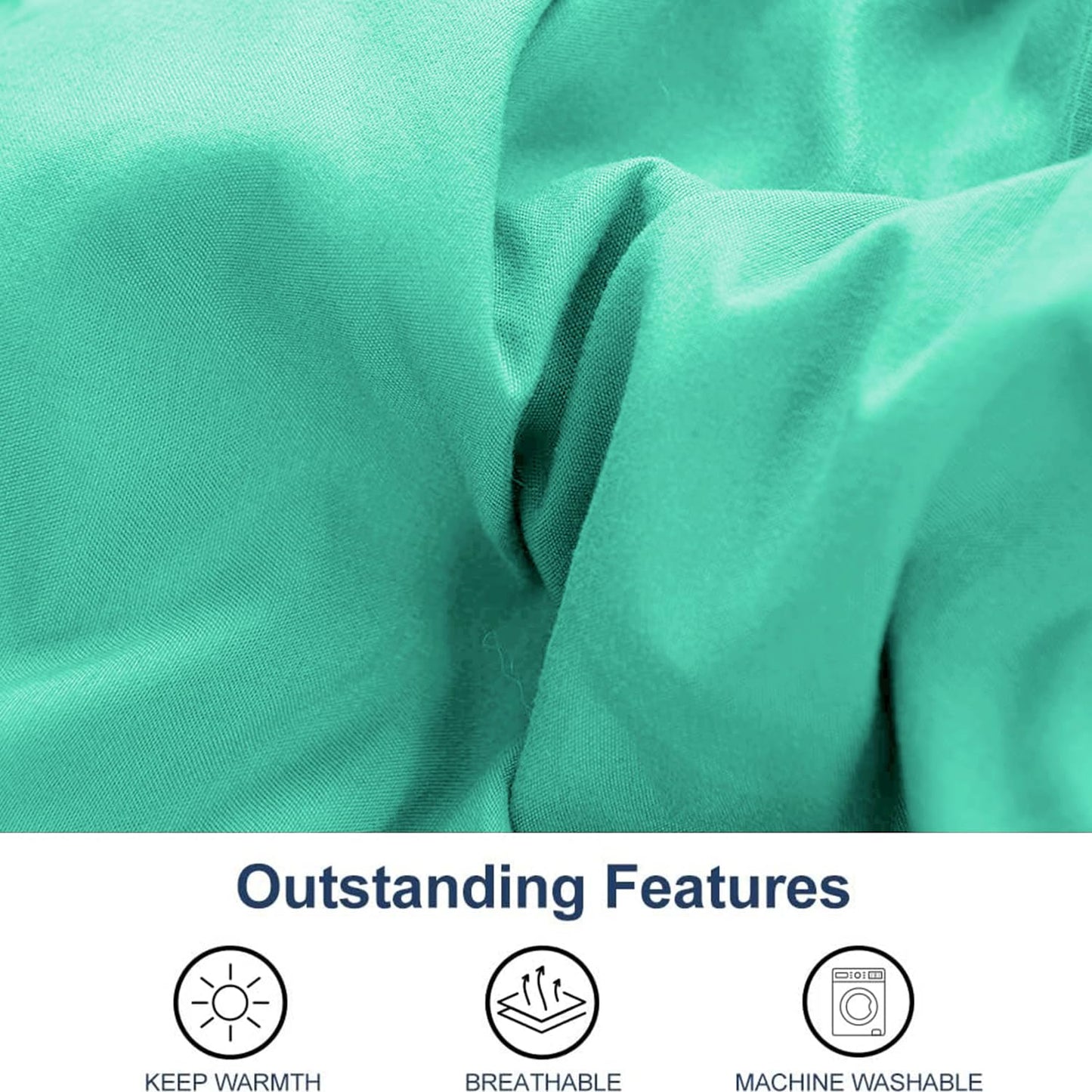 Microfiber Reversible All Seasons Quilt Blanket, AC Comforter for Double Bed, Sea Green & Sapphire Blue