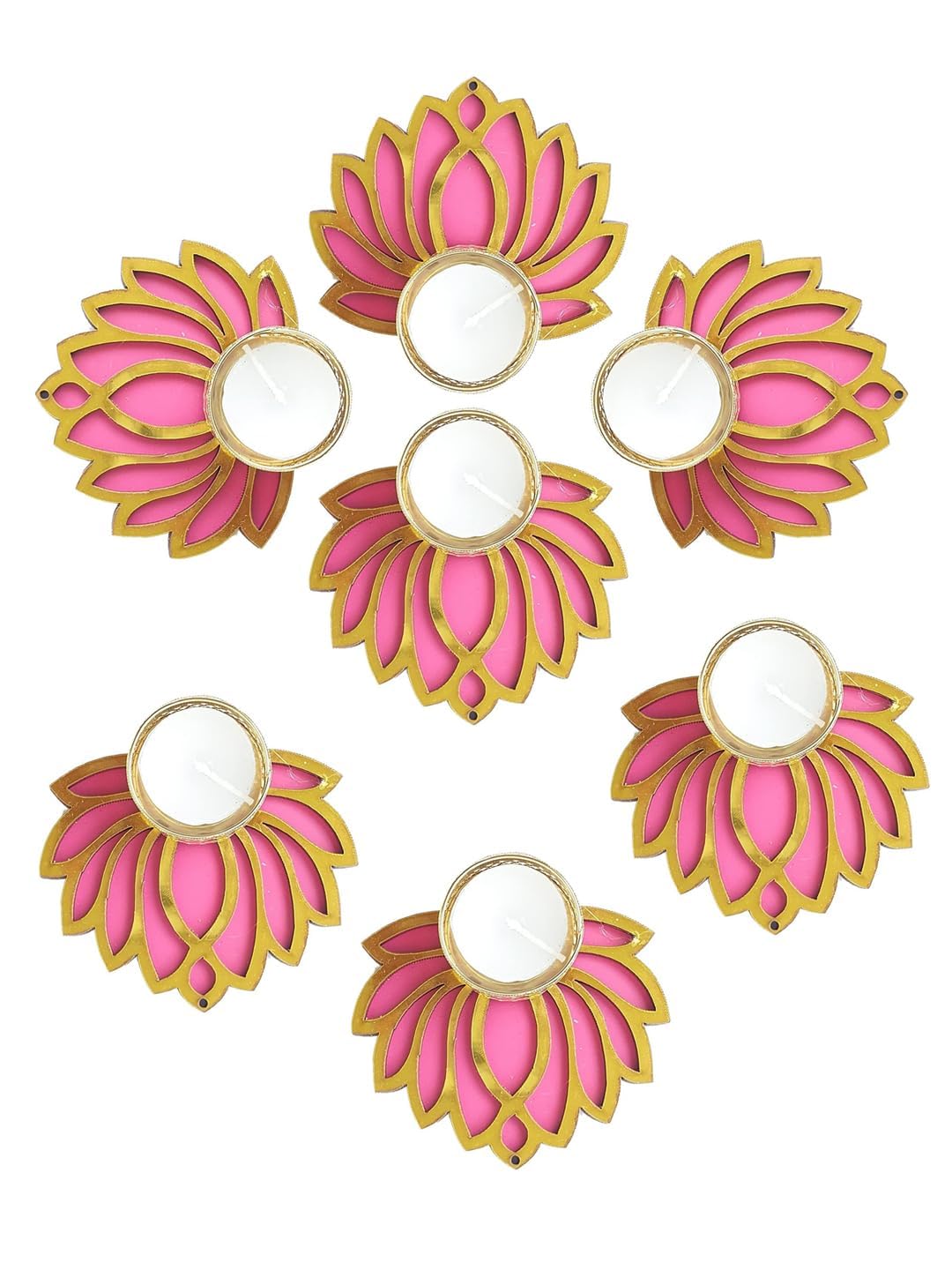 Decorative Lotus Tealight Candle Holders – Lotus Diya for Festive Home Décor, Rangoli, Diwali, Pooja & Gifting