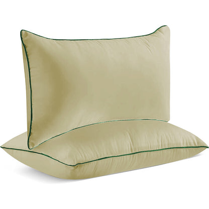 StylizShades Cotton Velvet Cushion Covers, Decorative Throw Pillow Cover for Living Room Couch/Sofa - Cream Crust-Forest Green