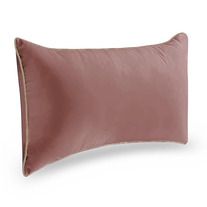 StylizShades Cotton Velvet Cushion Covers, Decorative Throw Pillow Cover for Living Room Couch/Sofa - Rose Gold-Cream Crust