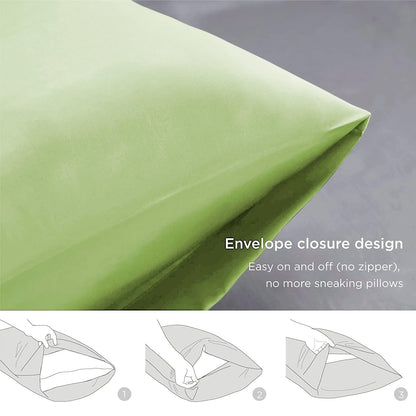 Premium Satin Silk Cushion Cover, Shiny & Soft Decorative Pillowcase for Bedroom & Living Room - Pistachio