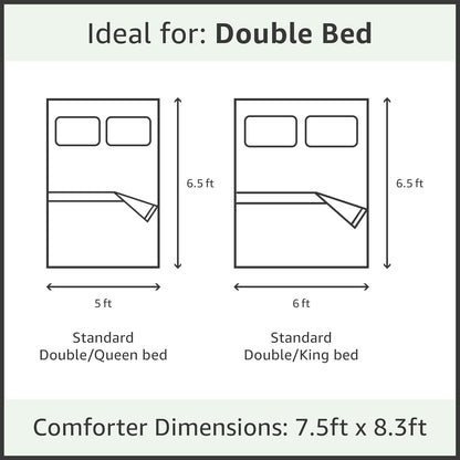 Microfiber Reversible All Seasons Quilt Blanket, AC Comforter for Double Bed, Lime Green & Yellow