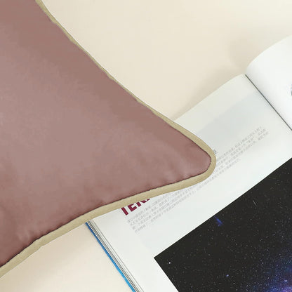 StylizShades Cotton Velvet Cushion Covers, Decorative Throw Pillow Cover for Living Room Couch/Sofa - Rose Gold-Cream Crust, Set Of 2