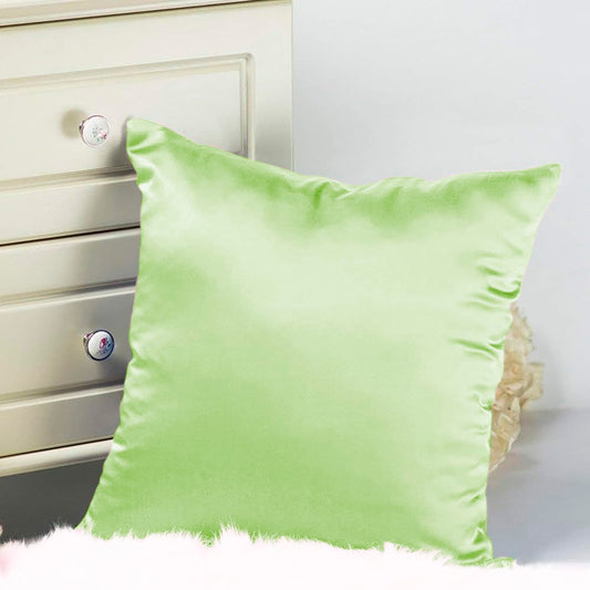 Premium Satin Silk Cushion Cover, Shiny & Soft Decorative Pillowcase for Bedroom & Living Room - Pistachio