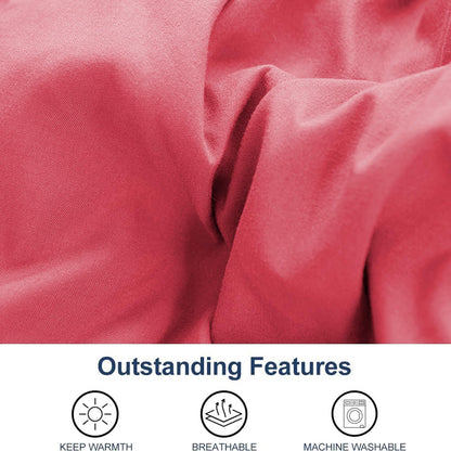 Microfiber Reversible All Seasons Quilt Blanket, AC Comforter for Double Bed, Strawberry Pink & Midnight Purple