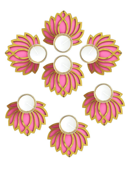 Decorative Lotus Tealight Candle Holders – Lotus Diya for Festive Home Décor, Rangoli, Diwali, Pooja & Gifting