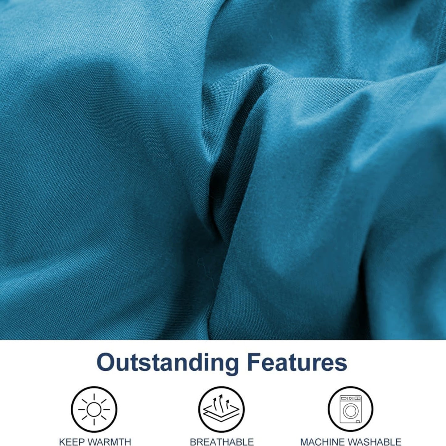 Microfiber Reversible All Seasons Quilt Blanket, AC Comforter for Double Bed, Ocean Blue & Powder Blue