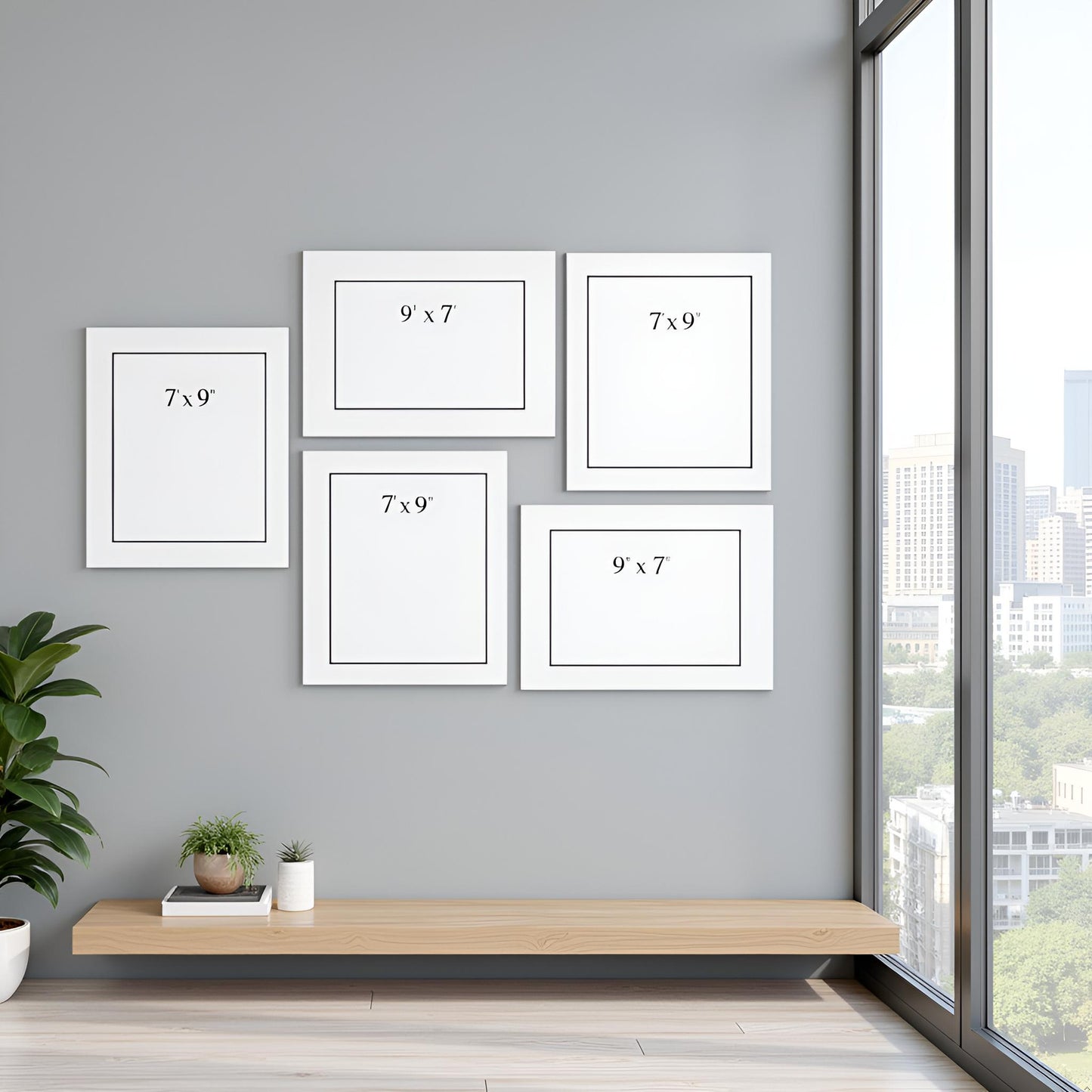 StylizShades 7x9 Inch Photo Frame Matt Finish Set of 5